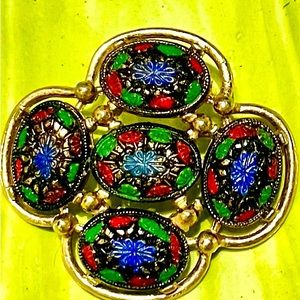 Vintage Sarah Coventry Light of the East Mosaic Brooch Vintage